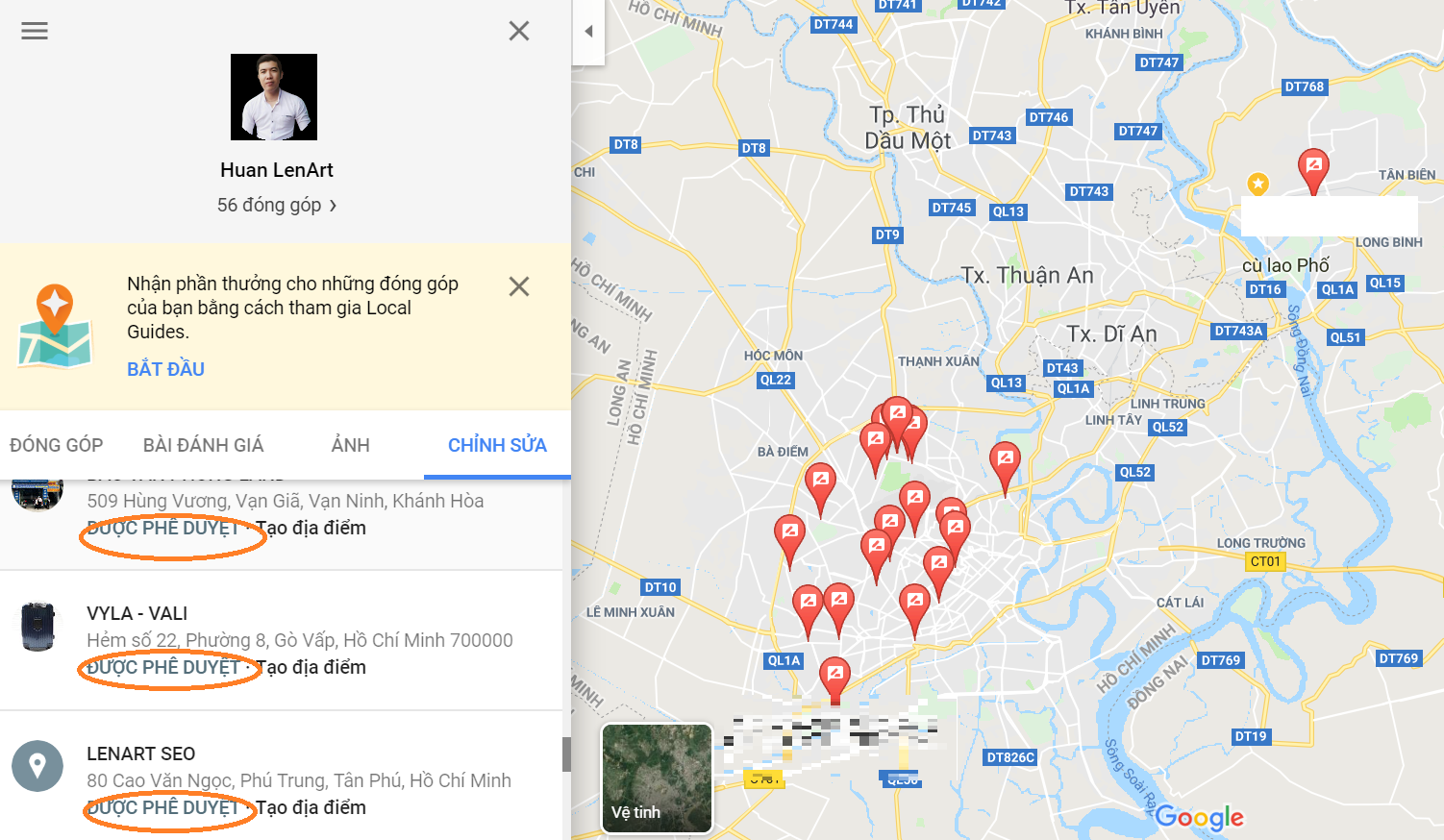 hướng dẫn seo google map top 1